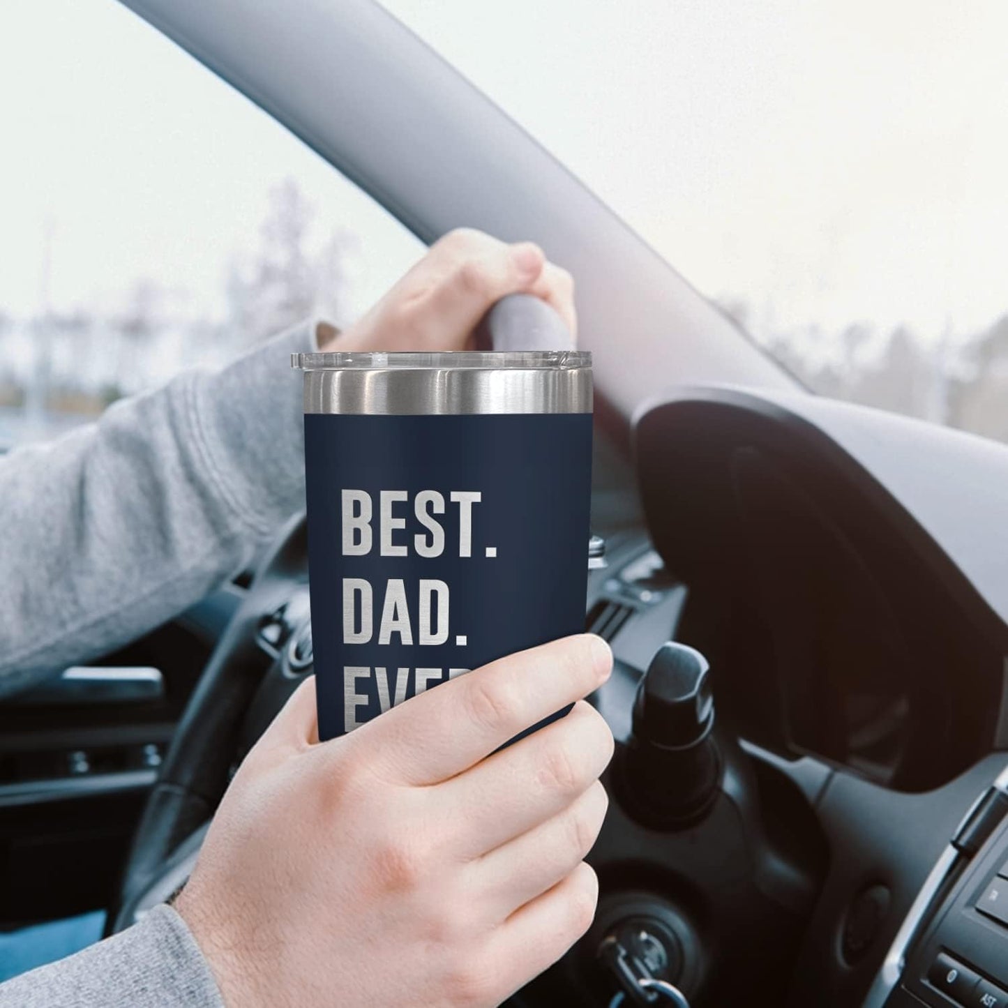 Dad Gifts from Daughter Son - 20 oz Stainless Steel Tumbler | Dad Birthday Gifts, Birthday Gift Ideas, Dad Tumbler, Easy to Clean, Spill-Resistant Lid, Gift Ready