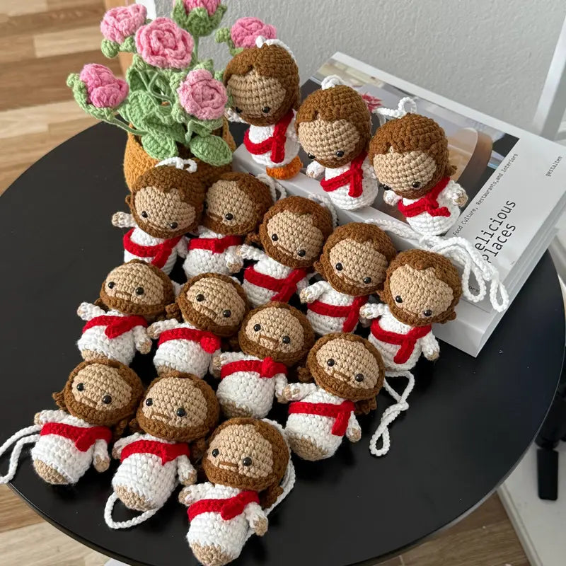 Car Hanging Decoration - Handmade Crochet Jesus Car Hanger - DIY Knitting Yarn Craft Ornament, Car Interior Accessories, Unique Decor, Ideal Gift for Enthusiasts