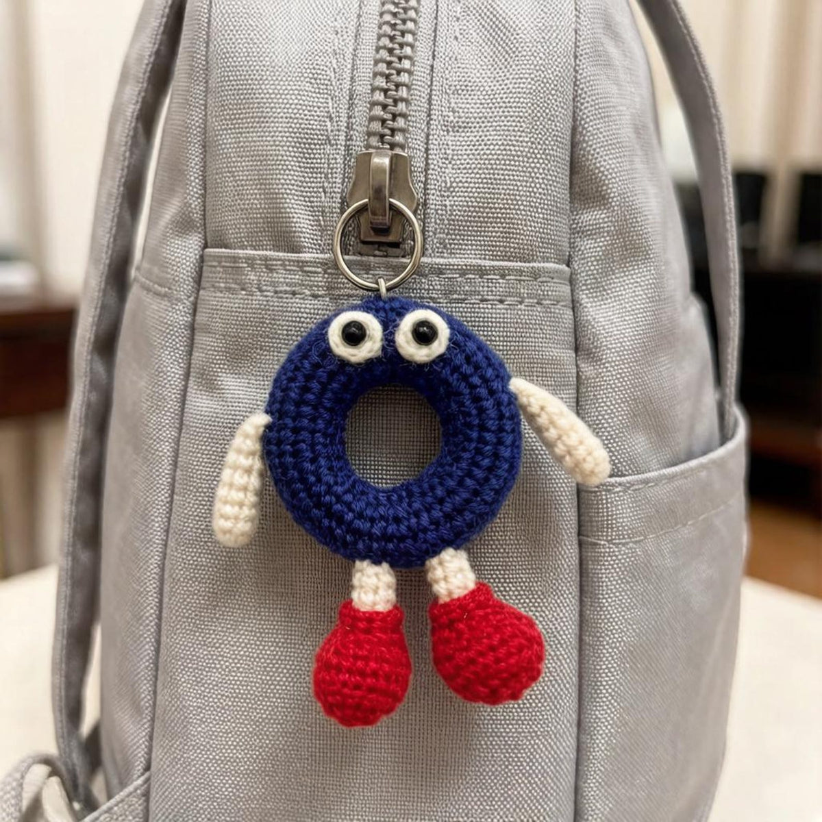 Artisan woven capital O charm, key suspend trinket, rucksack ornamental accents, personalized initial adornment, Yuletide pack embellishment