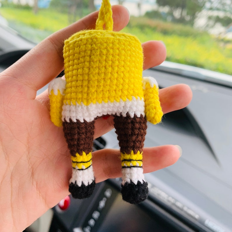 Cute Spongebob Car Mirror Hanging Flower Decor Teens Interior Rear View Mirror Accessories for Women Charm Fruit