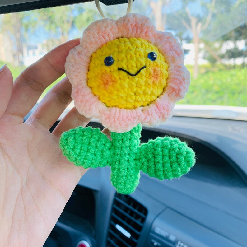 Cute Car Accessories Mirror Hanging flower Charm Fruit Decor flower car Teens Interior Rear View Mirror for Women