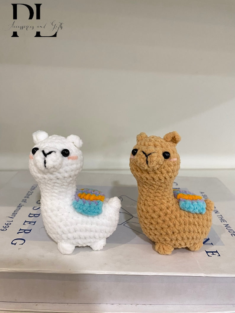 Handmade Alpaca Llama Crochet, Mini Llama Crochet Plush Toy, Amigurumi Llama Stuffed Toy, Crochet Cute Baby Llama, Backpack Accessories