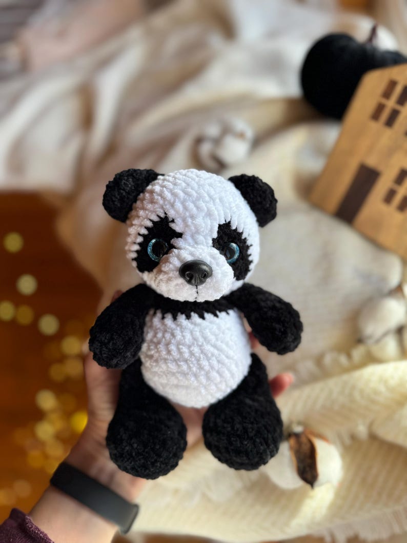 Crochet Panda Decor, Handmade Panda Keepsake, Panda Collectible, Panda Lover Gift, Animal Decor