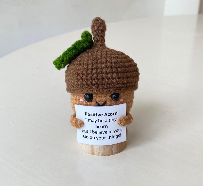 Handmade Positive Squirrel, Supportive Acorn Crochet, Funny Best Friend Teacher, Coworker, Gifts For Her, Animal Supportive Gift