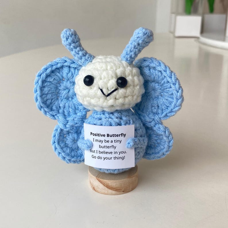 Handmade Positive Butterfly, Supportive Butterfly Crochet, Funny Best Friend Teacher, Coworker, Gifts For Her, Cute Supportive Gifts