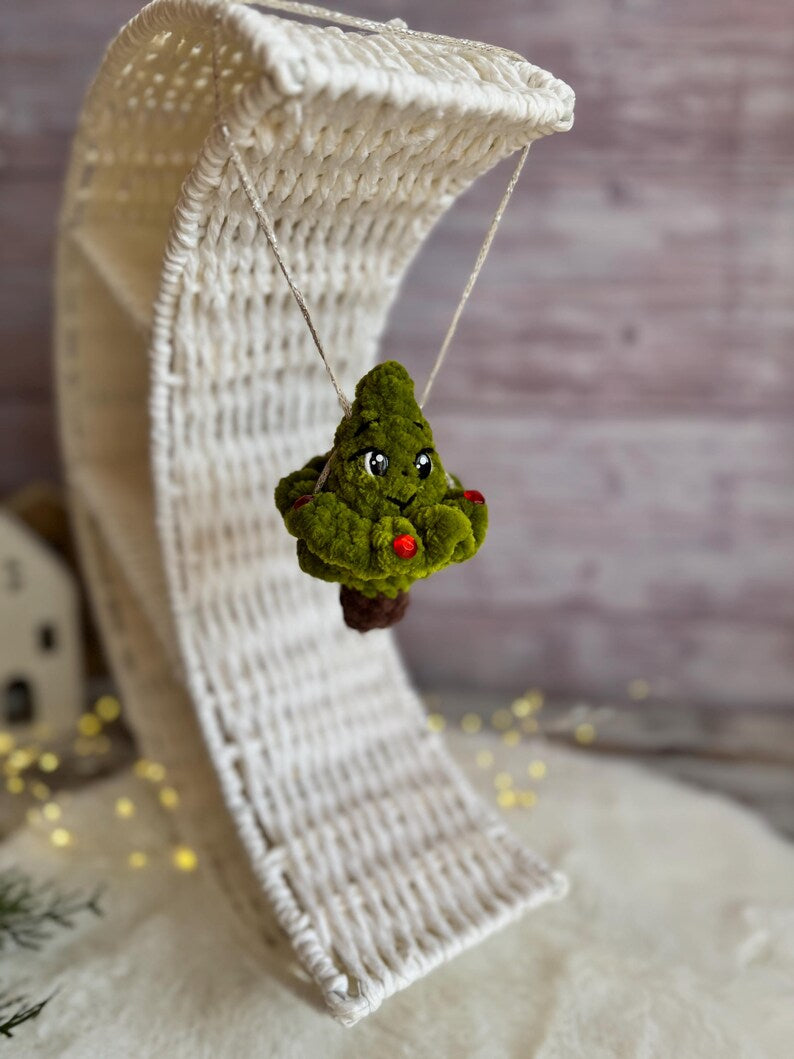 Christmas сar charm rear view mirror / Santa Claus Grinch Snowman Gingerbread man Deer crochet car hanger decor / Christmas gift