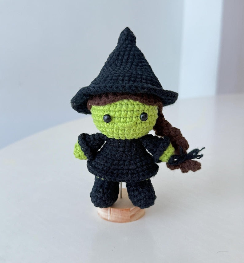Crochet Witch Doll, Handmade Amigurumi Halloween, Cute Witch Plush Toy, Spooky Decor, Witch Lovers Gift
