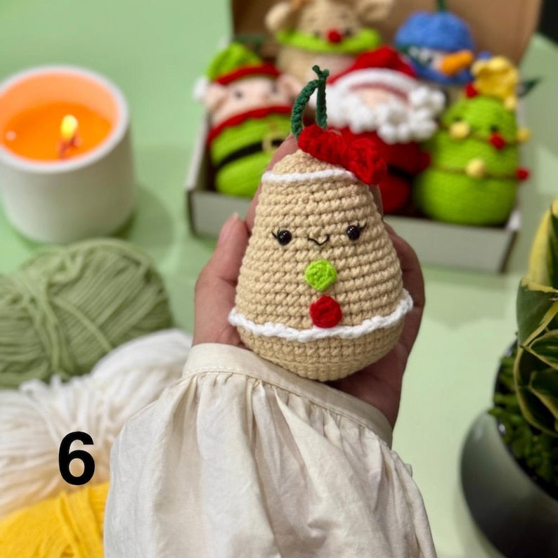 Christmas Crochet Gift Box, Amigurumi Santa Snowman Reindeer, Holiday Gift Set, Secret Santa Gift, Stocking Stuffer, Cute Xmas Desk Decor