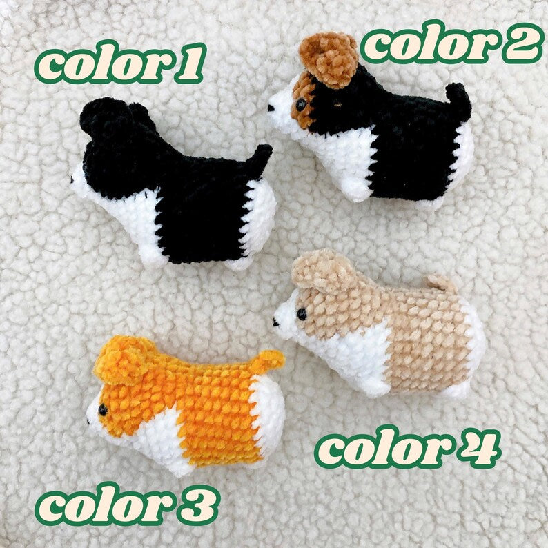 Handmade Corgi Crochet Keychain, Amigurumi Corgi, Mini Corgi Plush Plushie Toy Keychain, Cute Corgi Gifts, Cute Bag Charm