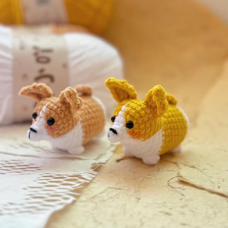 Crochet Corgi Dog Amigurumi, Handmade Corgi Plush, Cute Puppy Figurine, Mini Crochet Dog Gift, Pet Lover Gift, Crochet Dog, Crochet Corgi