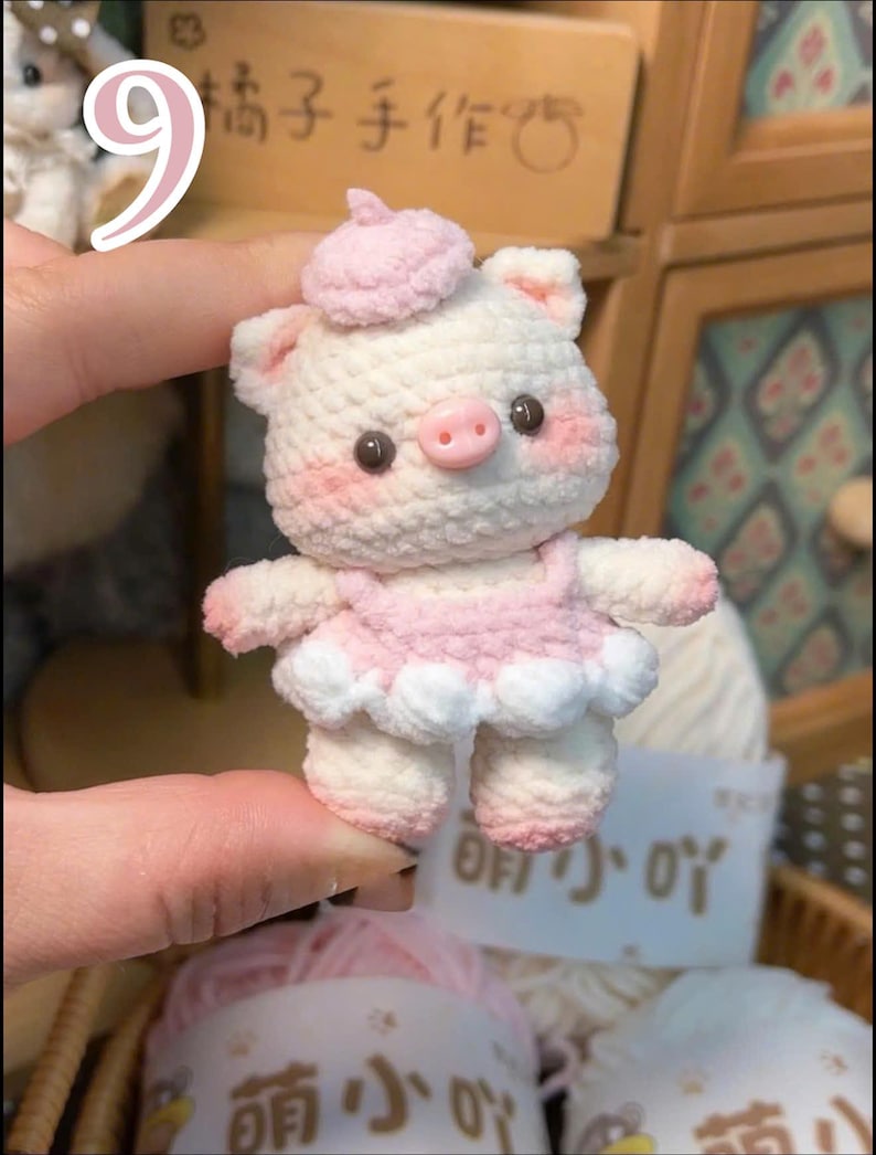 Crochet Cute Animal Set, Handmade Amigurumi Plush, Crochet Cute Bunny, Kitty Cat, Pig, Frog, Sheep, Crochet Animal Keychain, Gift For Her