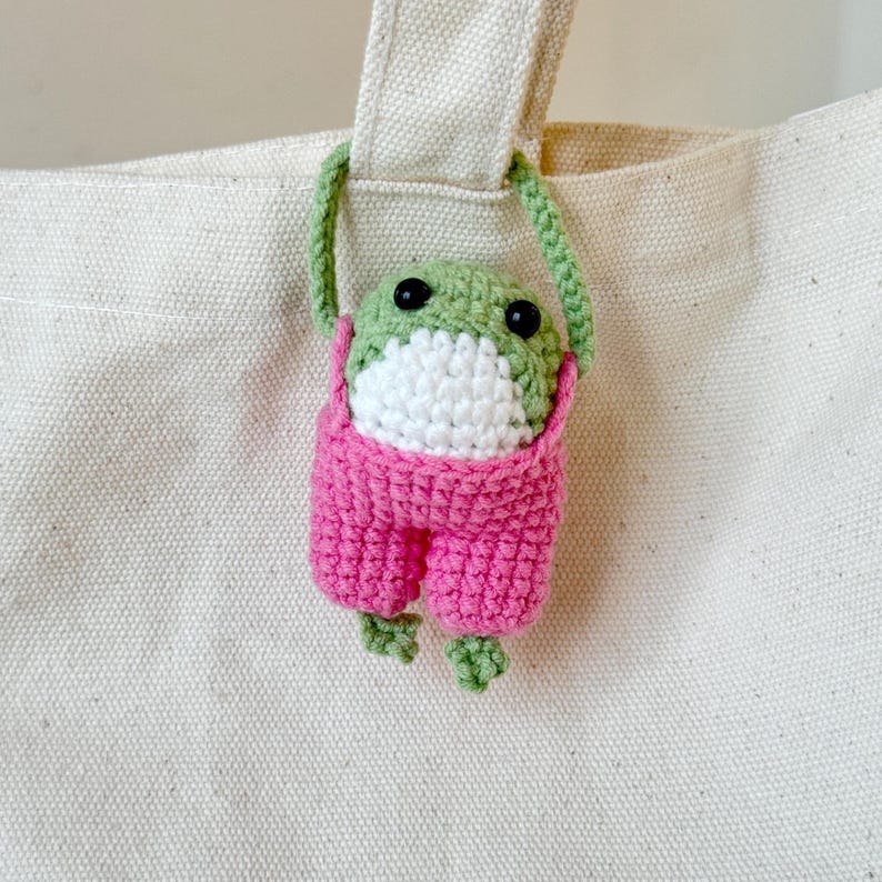 Handmade Crochet Frog Plushie With Overalls, Amigurumi Frog, Frog Plush Toy, Froggy Stuffed Animal, Frog Cute Gifts