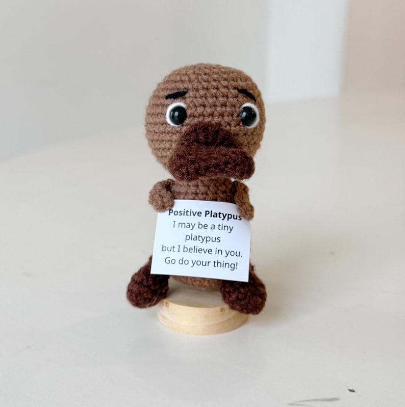Crochet Platypus Positive With Desk Decorations, Supportive Platypus Plush, Birthday Gift, Gifts For Children, Interesting Gifts