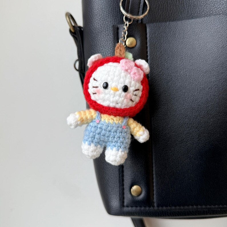 Crochet Baby Cat Keychain, Amigurumi Kitten, Crochet Cat Plush Toy Keychain, Kitty Stuffed Animal, Cat Cute Gifts