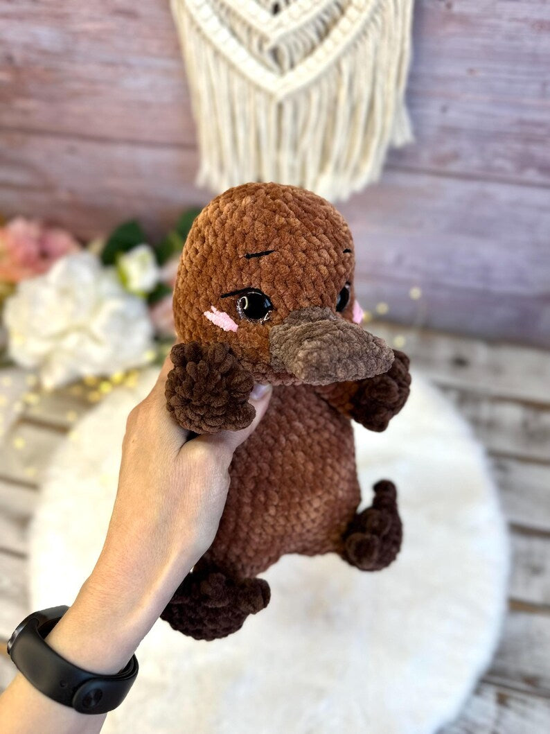 Crochet Platypus Plush, Australian Animal Decor, Amigurumi Platypus