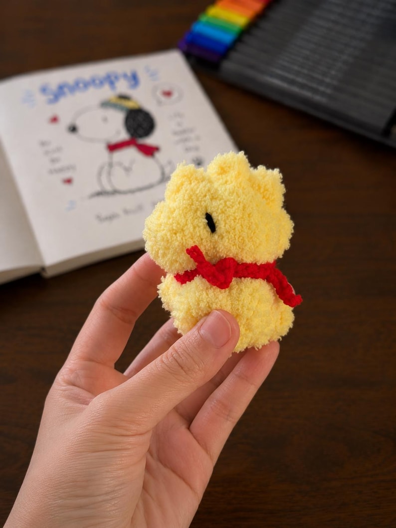 Mini Crochet Beagle and Yellow Bird Keychains | Handmade Dog Amigurumi Bag Charms, Best Friend Set, Cute Cartoon Animal Plushies