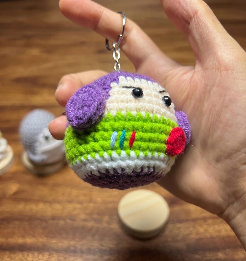 Space Ranger & Cowboy Crochet Car Hanging | Cartoon Amigurumi Charm | Rearview Mirror Charm, Toy Movie Inspired Gift