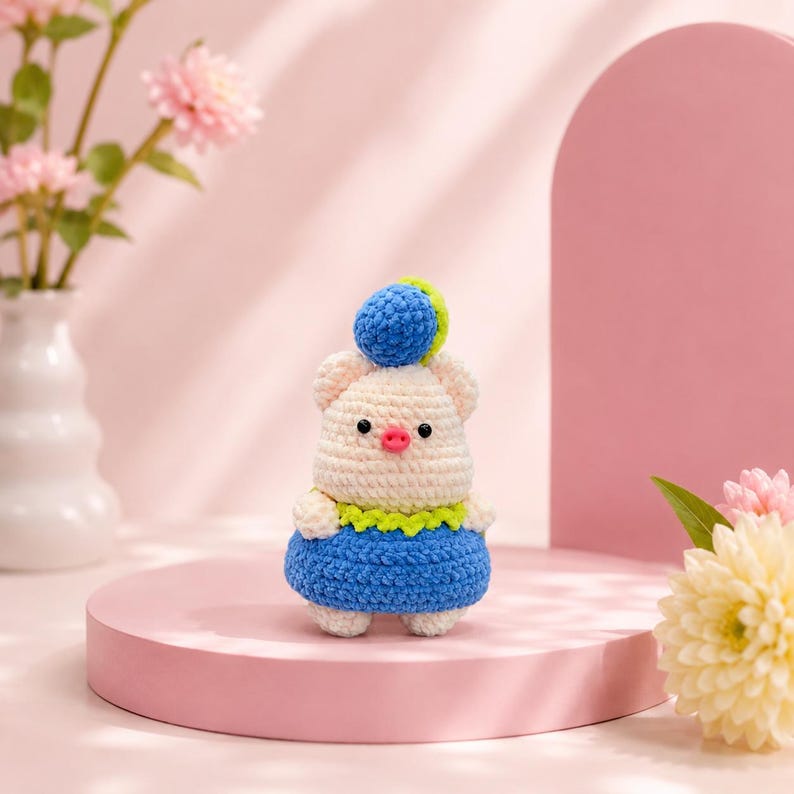 NEW - Crochet Pig Doll | Handmade Amigurumi Plush Toy | Cute Desk Decor Gift | Kawaii Crochet Animal for Girls