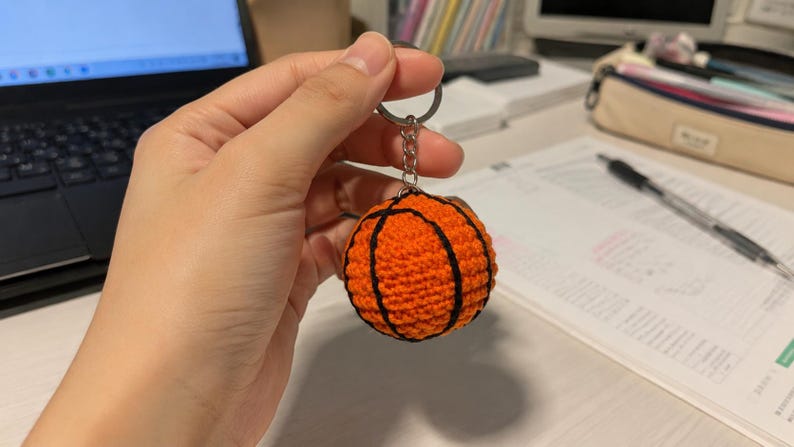 Handmade Positive Basketball, Emotional Support Basketball Crochet, Funny Basketball Player Coach Gift, Desk Decor
