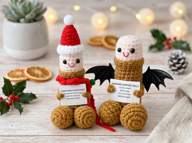 Personalized Crochet Plush Toy, Funny Handmade Doll, Quirky Gag Gift, Silly Novelty Gift for Friends, Cute Desk Decor, Unique Handmade Gift