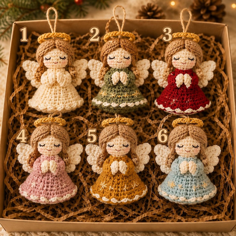 Crochet Angel Ornament, Christmas Angel Decoration, Handmade Amigurumi Angel, Christmas Tree Hanging, Religious Christmas Gift