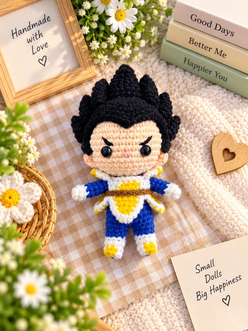 Handmade Crochet Cute Goku Hanging