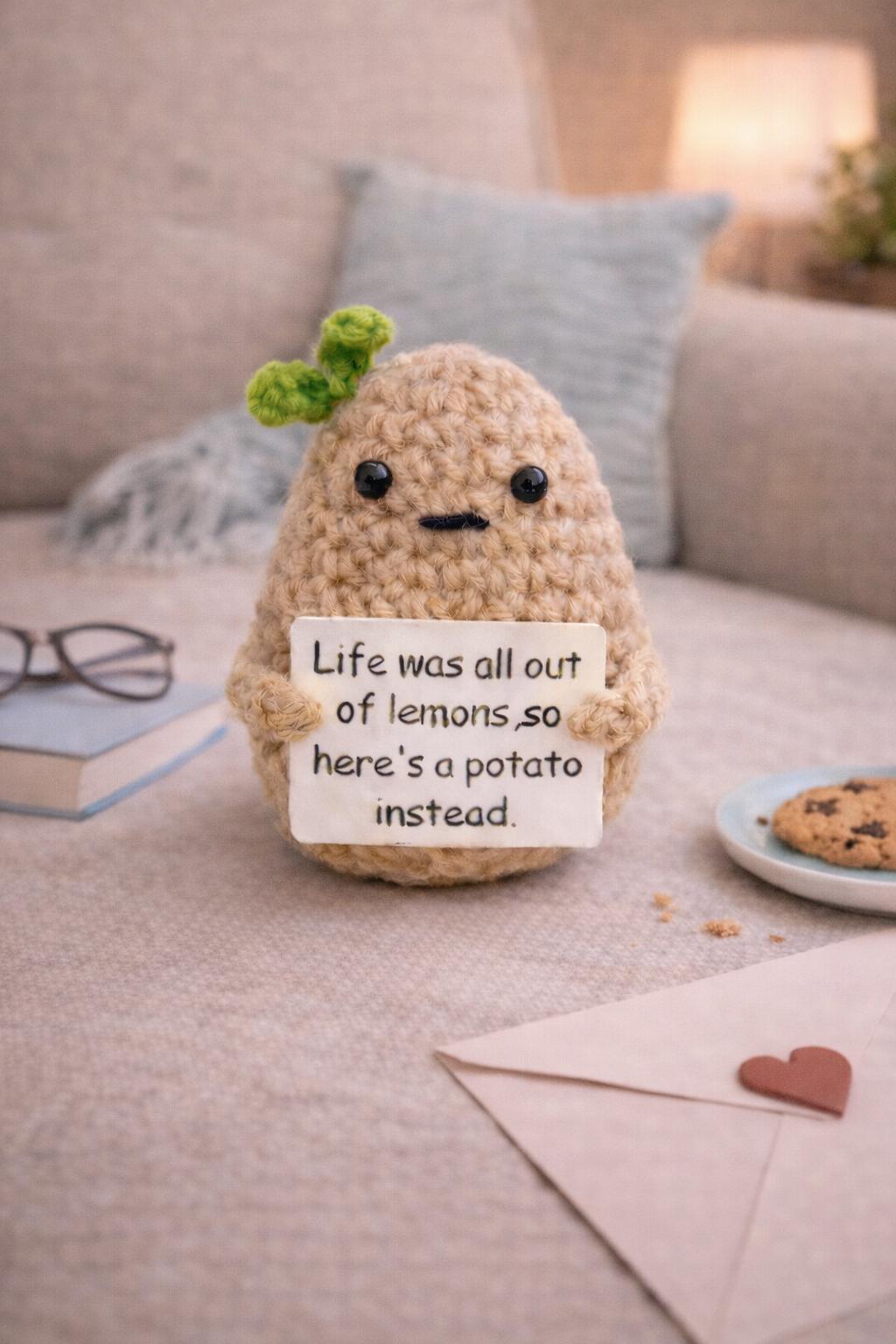 Funny Crochet Potato Plush – Life Was All Out of Lemons