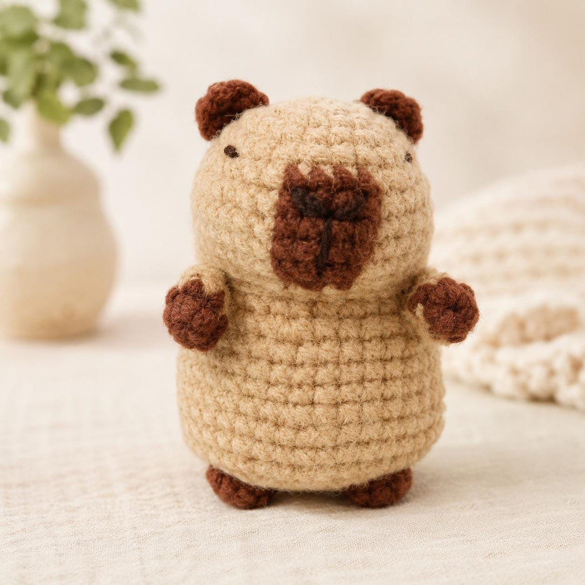 Crochet Capybara Kit With Turtle Backpack | Amigurumi Craft Project, Beginner Friendly