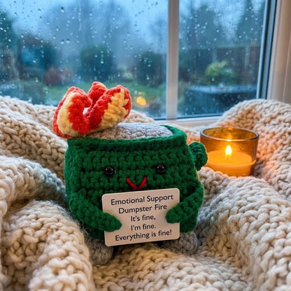 Handmade Emotional Support Dumpster Fire Burnie