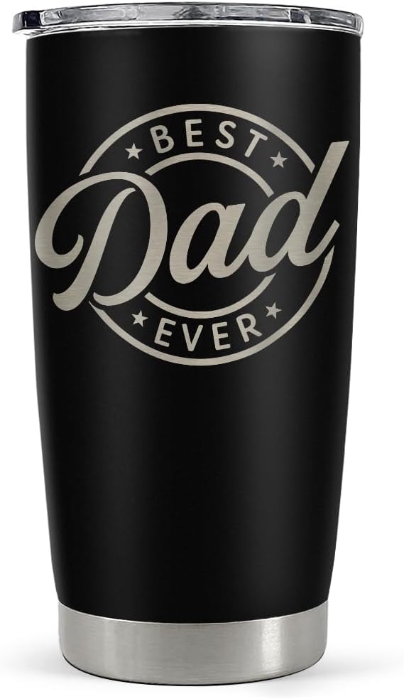 Best Dad Ever Tumbler with Lid - 20oz Insulated Stainless Steel Cup- Coffee Mug for Sport Travel Office, Gift for Father’s Day Birthday