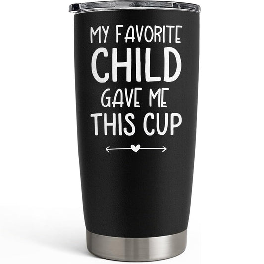 20oz Insulated Stainless Steel Tumbler for Dad, Funny My Favorite Child Gave Me This Cup Travel Mug from Daughter Son, Christmas Father's Day
