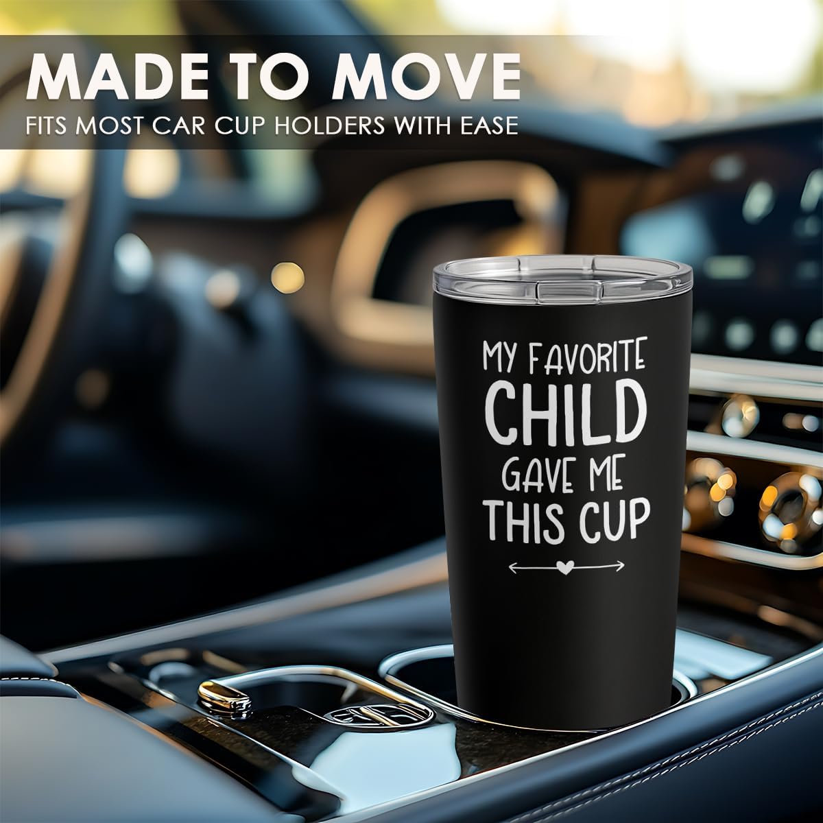 20oz Insulated Stainless Steel Tumbler for Dad, Funny My Favorite Child Gave Me This Cup Travel Mug from Daughter Son, Christmas Father's Day