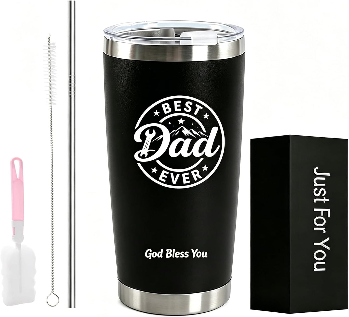 Best Dad Ever 20oz Insulated Tumbler, Fathers Day Birthday Gift for Dad | Dad Coffee Tumbler, Best Dad Ever Gifts, 20oz Tumbler, Dad Birthday Gifts, Travel Mug, Gifts for papa Who Has Everything
