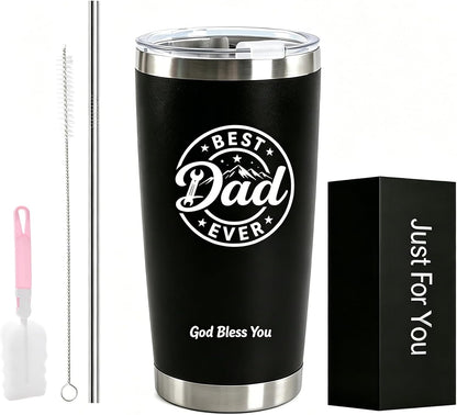 Best Dad Ever 20oz Insulated Tumbler, Fathers Day Birthday Gift for Dad | Dad Coffee Tumbler, Best Dad Ever Gifts, 20oz Tumbler, Dad Birthday Gifts, Travel Mug, Gifts for papa Who Has Everything