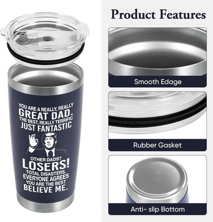 Father's Day Gifts for Dad from Daughter, Son, Wife Men Birthday Christmas Gift Ideas for Papa Best Dad Ever - 20 Oz Tumbler