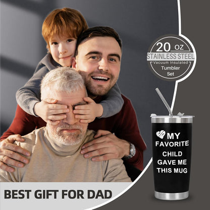 Best Dad Ever Tumbler Cup, Father's Day Gifts for Dad Men, Mother's Day Gift for Mom Women from Daughter Son, Gifts for Grandpa Husband Wife Uncle- Tumbler 20 OZ