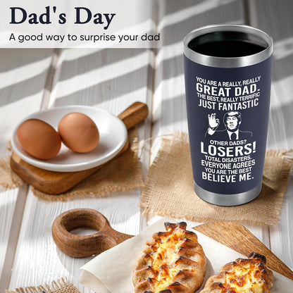 Father's Day Gifts for Dad from Daughter, Son, Wife Men Birthday Christmas Gift Ideas for Papa Best Dad Ever - 20 Oz Tumbler