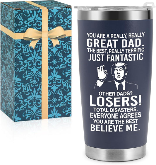 Father's Day Gifts for Dad from Daughter, Son, Wife Men Birthday Christmas Gift Ideas for Papa Best Dad Ever - 20 Oz Tumbler