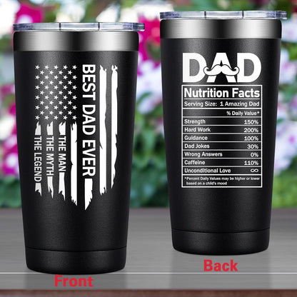 Best Dad Ever Gifts - Fathers Day Gift Dad - Dads Christmas Birthday Gifts from Daughter, Son- Tumbler Cup 20 oz