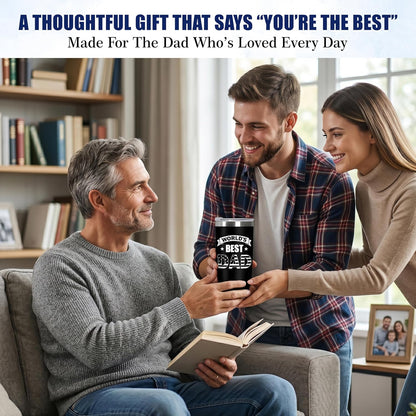 Dad Gifts from Daughter Son - 20 oz Stainless Steel Tumbler | Dad Birthday Gifts, Birthday Gift Ideas, Dad Tumbler, Easy to Clean, Spill-Resistant Lid, Gift Ready