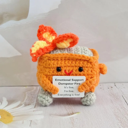 Handmade Emotional Support Dumpster Fire Sunny