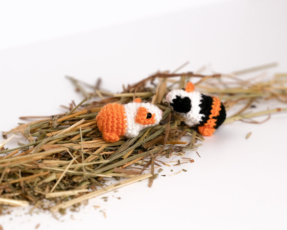 Mini Crochet Guinea Pig Dollhouse Miniatures, Micro Crochet Animal Hamster, Realistic Stuffed Animal