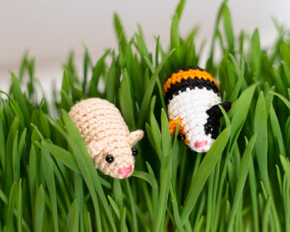 Mini Crochet Guinea Pig Dollhouse Miniatures, Micro Crochet Animal Hamster, Realistic Stuffed Animal