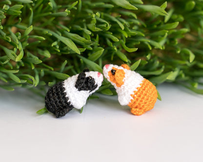 Mini Crochet Guinea Pig Dollhouse Miniatures, Micro Crochet Animal Hamster, Realistic Stuffed Animal