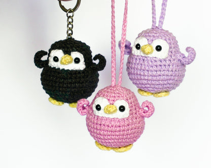 Crochet Keychain Crochet Animals Plush Keychain, Mini Bat, Frog Keychain, Crochet Bee Keychain, Stuffed Animal Keychain for Valentine's Day