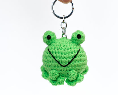 Crochet Keychain Crochet Animals Plush Keychain, Mini Bat, Frog Keychain, Crochet Bee Keychain, Stuffed Animal Keychain for Valentine's Day