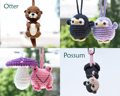 Cute Car Accessory Women Teens, Frog Car Mirror Hanging Accessories Turtle Car Decor, Rear View Mirror Mushroom Car Charm, Cool Hippie Stuff