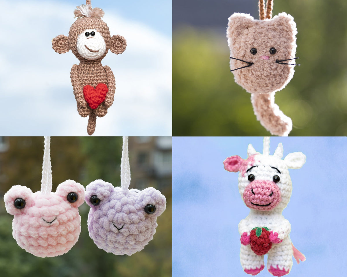 Cute Car Mirror Hanging Accessories for Women, Teens, Rear View Mirror Cat Car Decor Bat, Bee Anime Car Accessories Pokemon, Crochet Kawaii