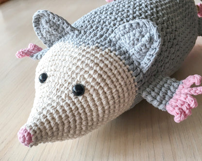 Possum Christmas Stocking Funny Crochet Possum Bag Holder, Opossum Christmas Decor, Cute Possum Gift Grey Stocking, Best Gift Possum Purse