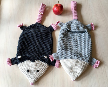 Possum Christmas Stocking Funny Crochet Possum Bag Holder, Opossum Christmas Decor, Cute Possum Gift Grey Stocking, Best Gift Possum Purse